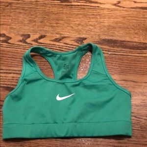 green Nike sports bra
